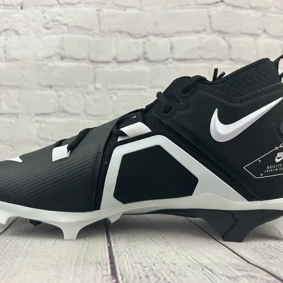 Nike Alpha Menace Pro 3 Mid Football Cleats Men's Black Size - Picture 4 of 7